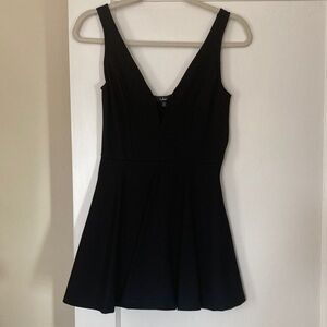 Lulu's Classic Black V-Neck Mini Dress